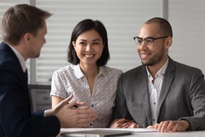 couple talking to a consultant